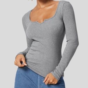 HALARA Scoop Neck Long Sleeve Top